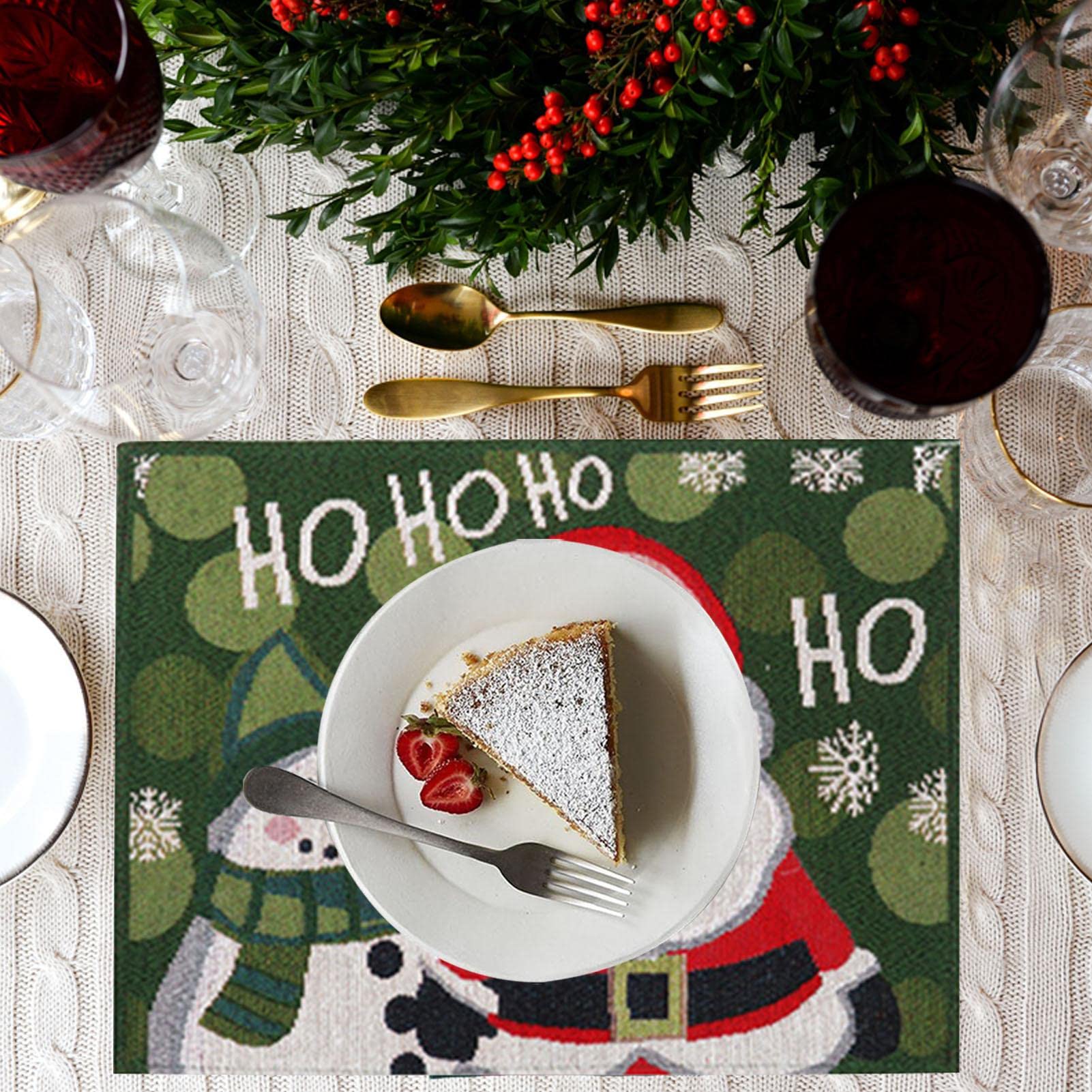 クリスマス テディベア ランチョンマット プレースマット 2枚セット クリスマス テディベア ランチョンマット プレースマット 2枚セット